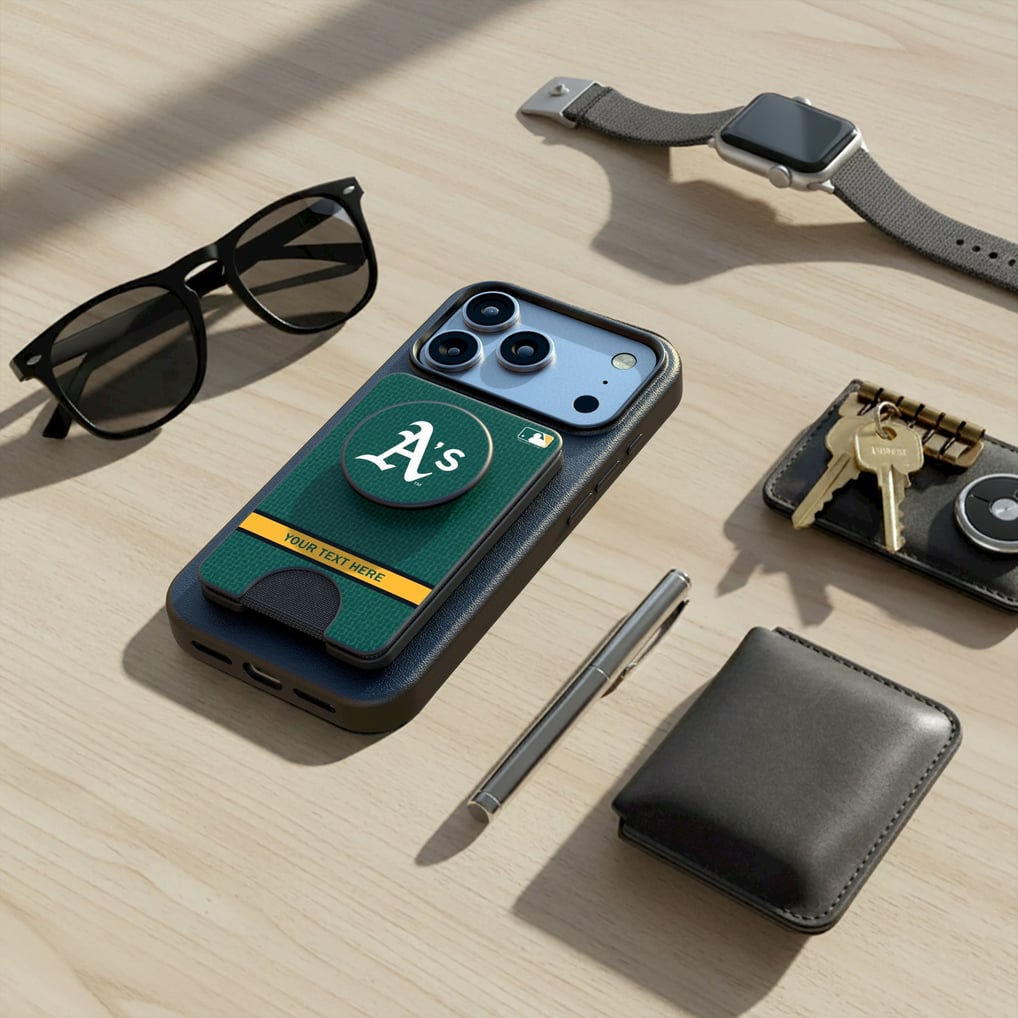 Athletics Keyscaper Personalized Solid PopSockets Magnetic Wallet