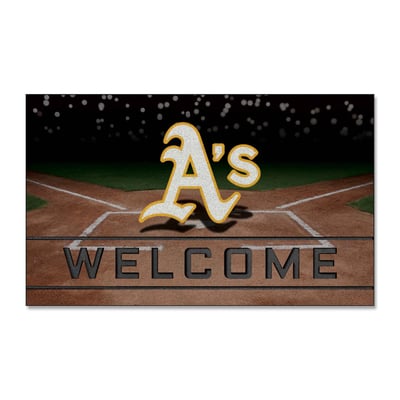 Athletics Logo Brands 18" x 30" Crumb Rubber Door Mat
