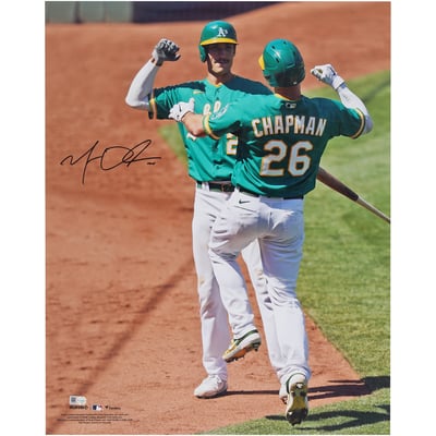 Matt Olson Athletics Autographed Fanatics Authentic 16" x 20" Celebration Photograph