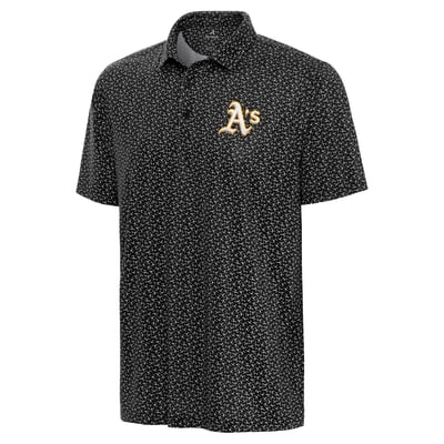 Athletics Antigua Logo Vigorous Polo - Black