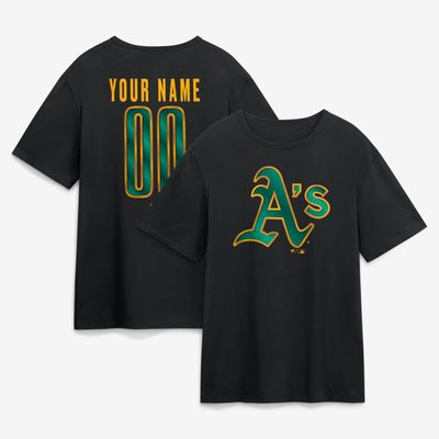 Athletics Big & Tall Forged Mascot Personalized Name & Number T-Shirt - Black