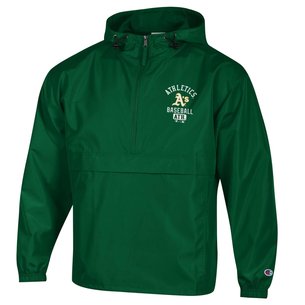 Athletics Champion Packable Windbreaker Half-Zip Jacket - Green