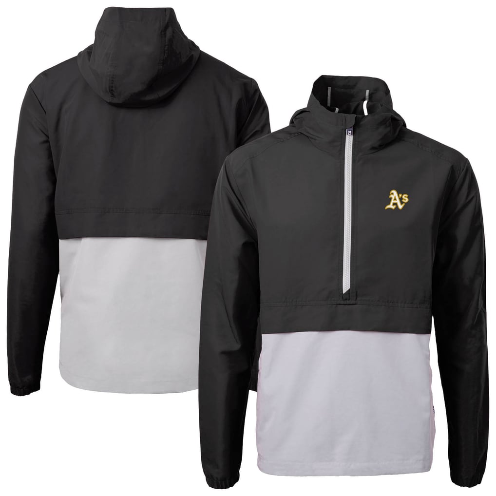 Athletics Cutter & Buck Charter Eco Recycled Half-Zip Anorak Jacket - Black