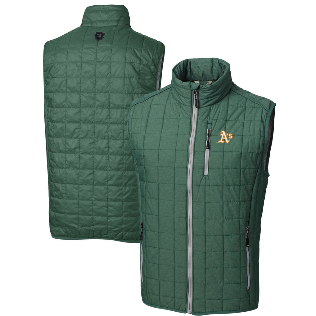 Athletics Cutter & Buck Rainier Full-Zip Puffer Vest - Green