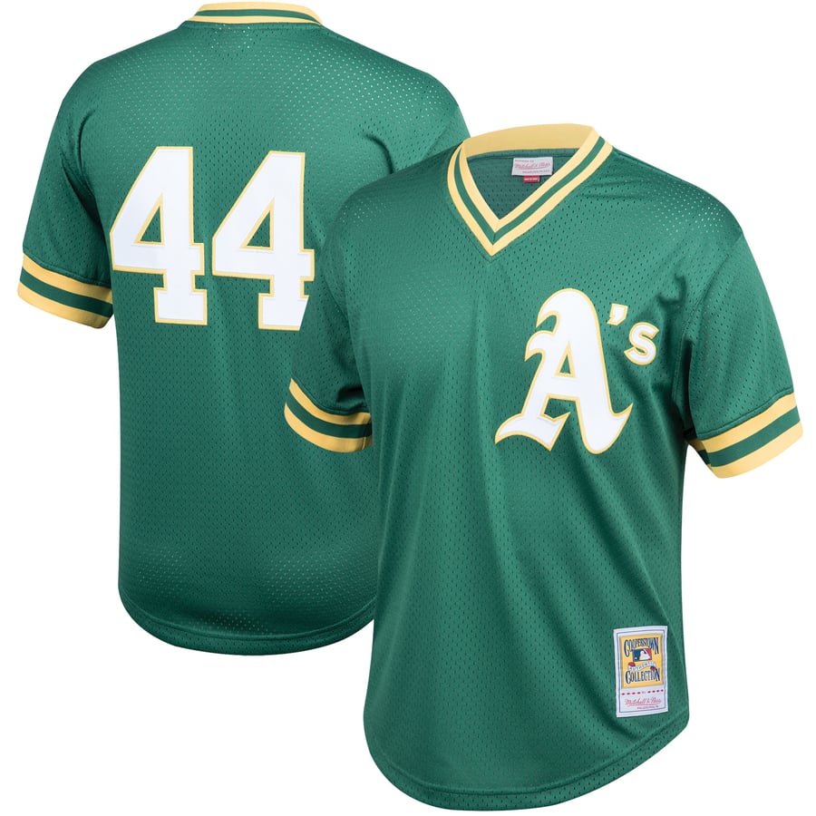 Men's Athletics Reggie Jackson Mitchell & Ness Kelly Green Cooperstown ...
