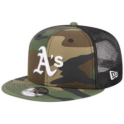 Athletics New Era Woodland Camo Trucker 9FIFTY Snapback Hat - Camo
