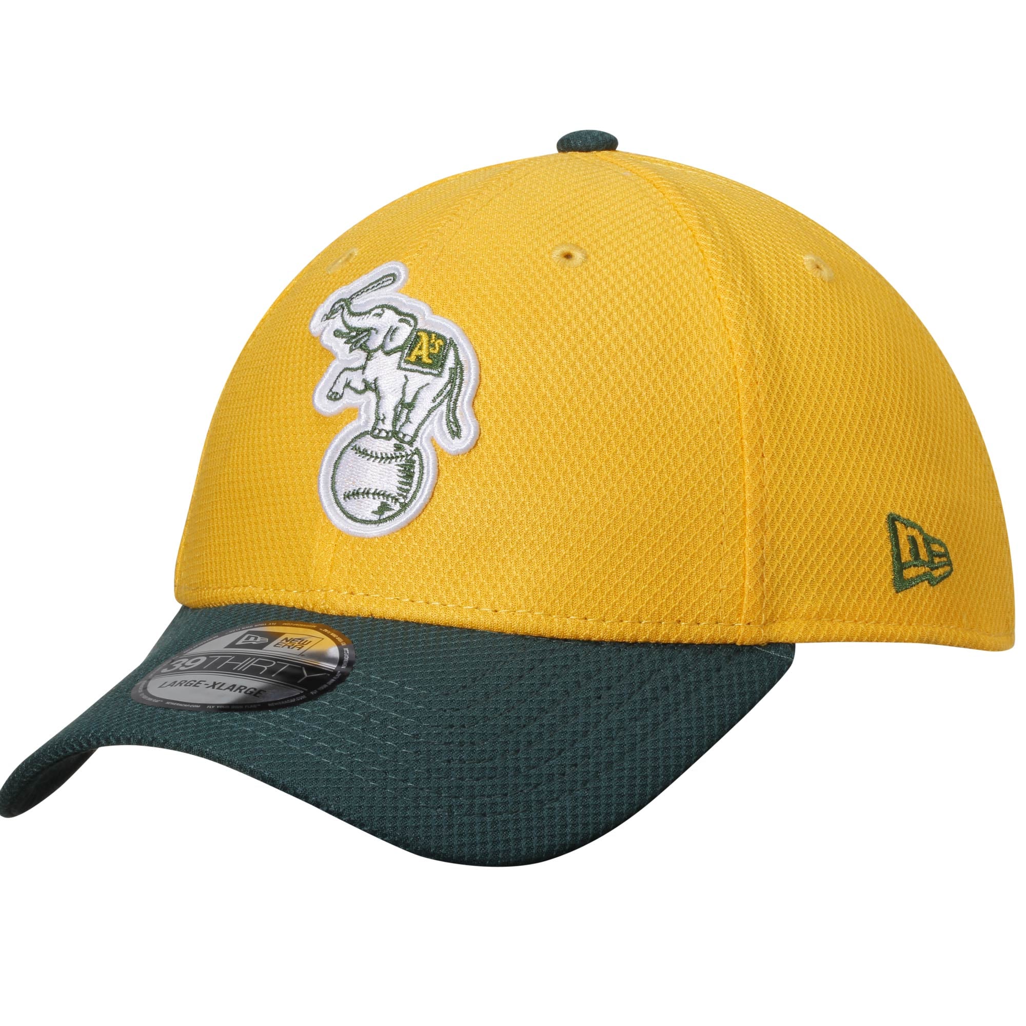 Men's Athletics New Era Gold/Green 2-Tone Reverse Diamond Era 39THIRTY ...