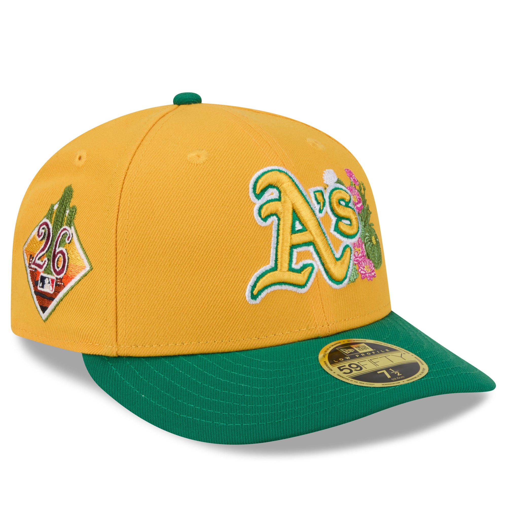 Spring Day Hat Men's Athletics New Era Gold/Green 2026 Spring Training Low Profile ...