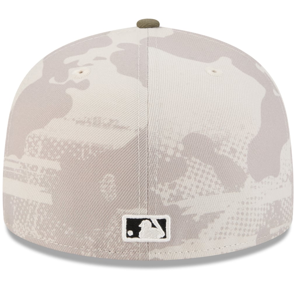 Athletics New Era 2025 Armed Forces Day 59FIFTY Fitted Hat - Light Beige/Olive