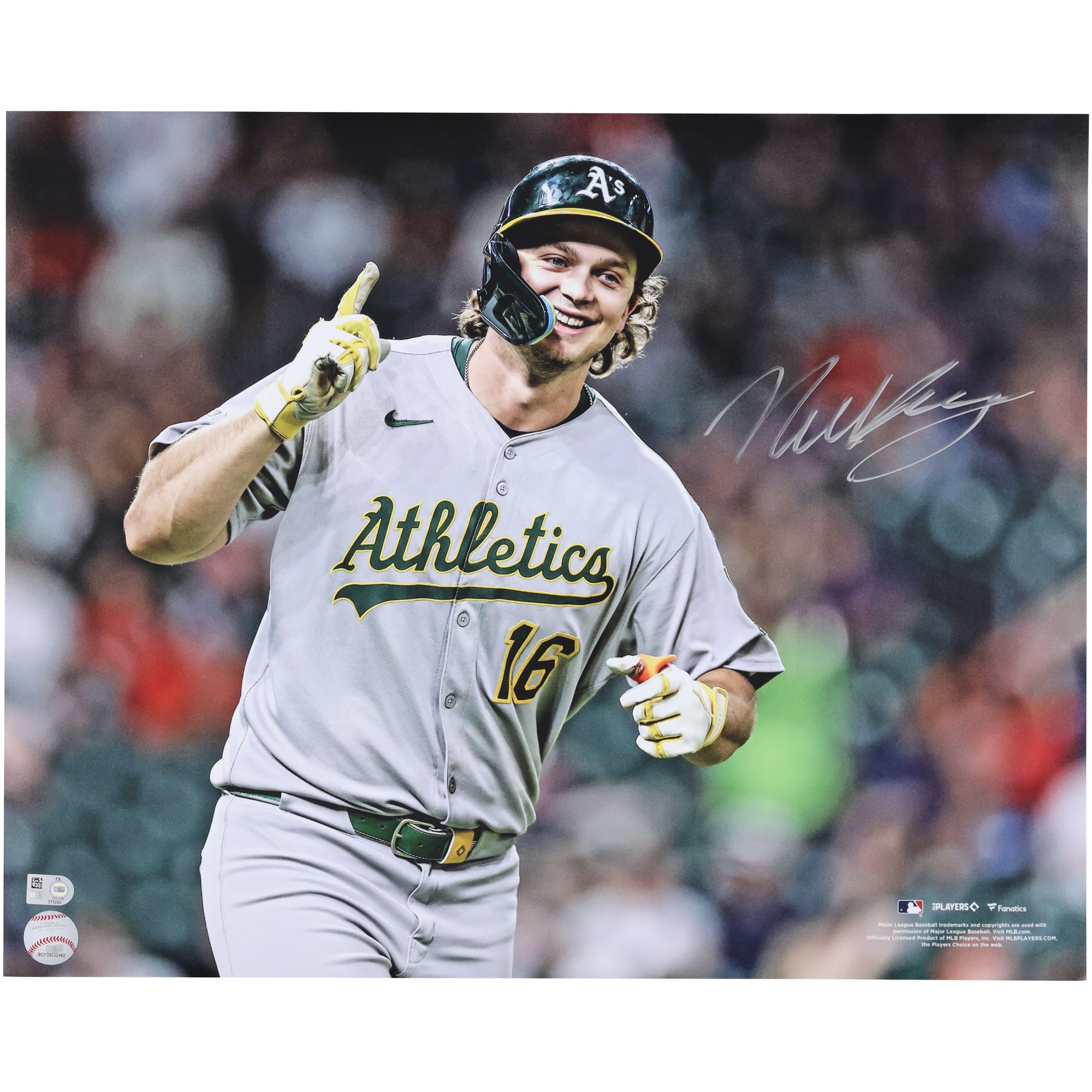 Nick Kurtz Athletics Autographed Fanatics Authentic 16