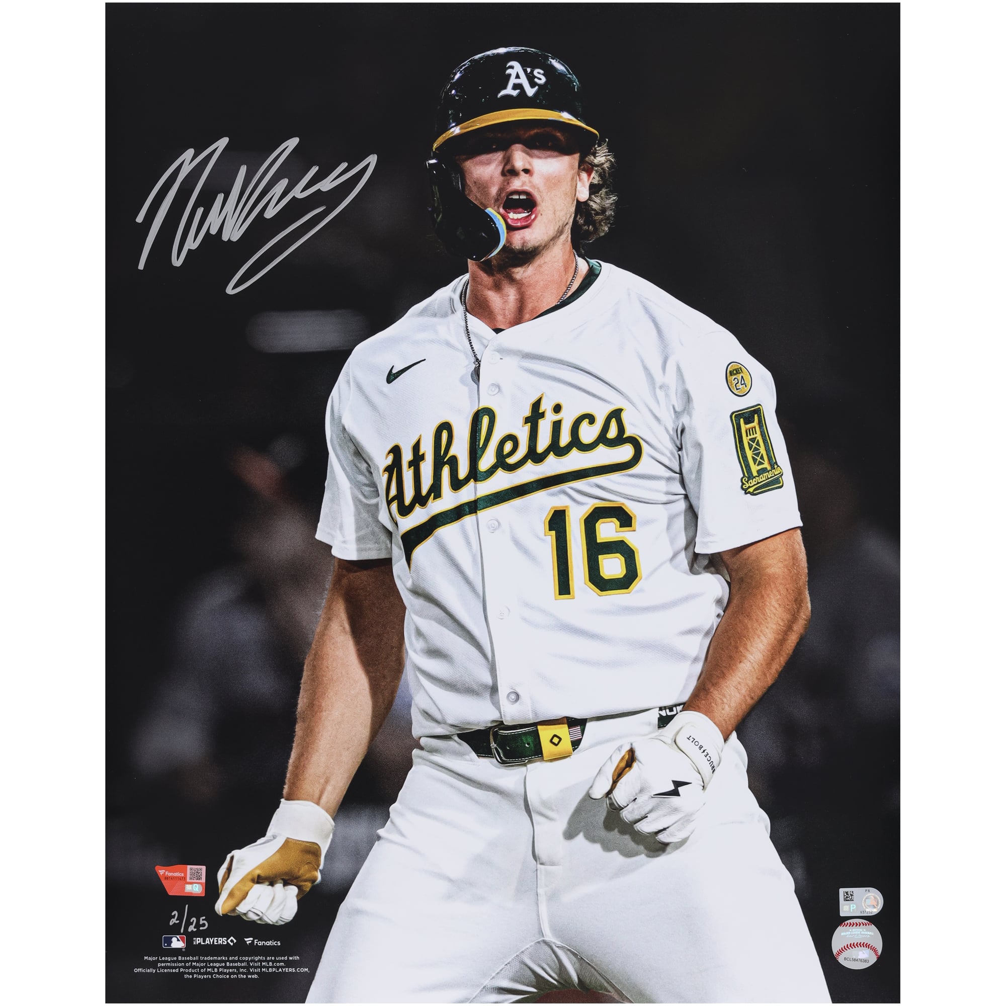 Nick Kurtz Athletics Autographed Fanatics Authentic 16