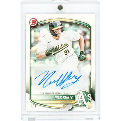 Nick Kurtz Athletics Autographed 2025 Bowman Platinum Foil Prospect #BPA-NK #1/1 Card