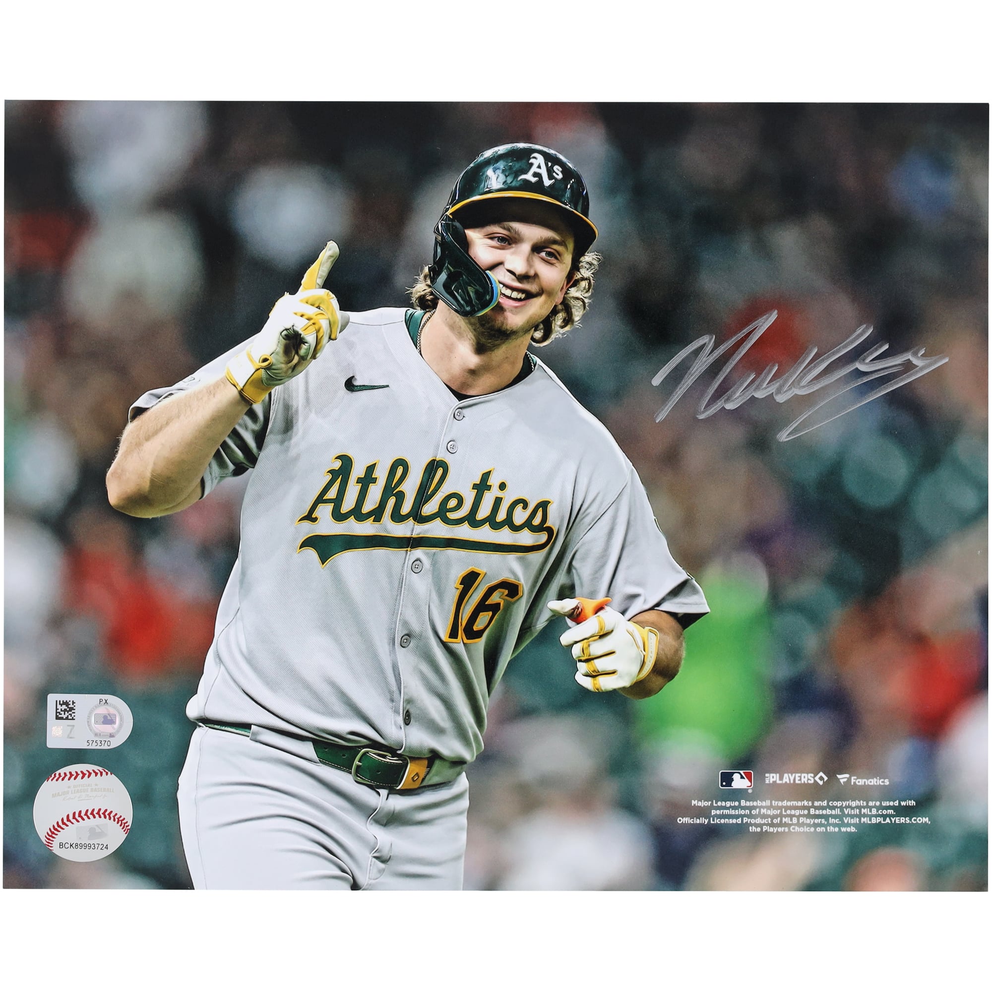Nick Kurtz Athletics Autographed Fanatics Authentic 8