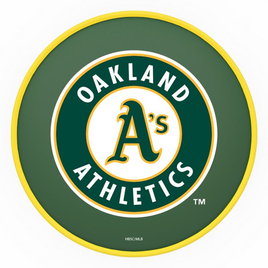Oakland Athletics 30" Double Ring Chrome Swivel Counter Stool