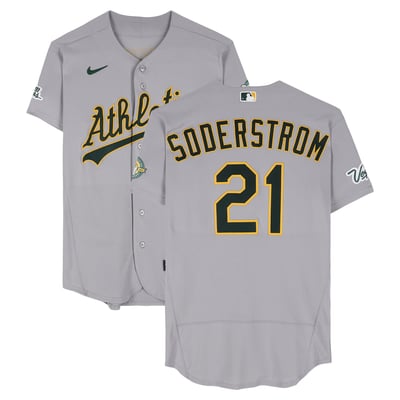 Tyler Soderstrom Athletics Fanatics Authentic Player-Issued #21 Gray Jersey from the 2026 MLB Season 