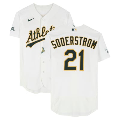 Tyler Soderstrom Athletics Fanatics Authentic Player-Issued #21 White Jersey from the 2026 MLB Season 