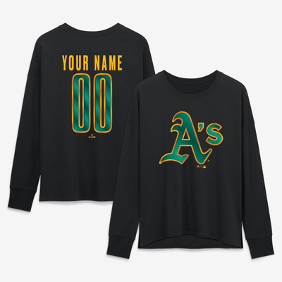 Athletics Women's Forged Mascot Personalized Name & Number Long Sleeve T-Shirt - Black