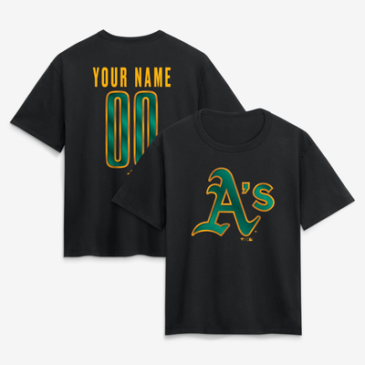 Athletics Women's Forged Mascot Personalized Name & Number T-Shirt - Black