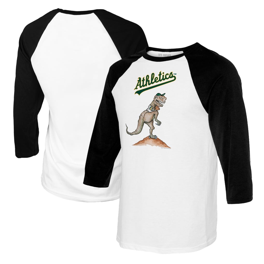 Athletics Tiny Turnip Women's TT Rex 3/4-Sleeve Raglan T-Shirt - White/Black