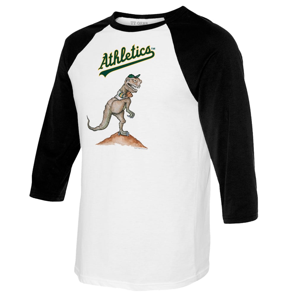 Athletics Tiny Turnip Women's TT Rex 3/4-Sleeve Raglan T-Shirt - White/Black