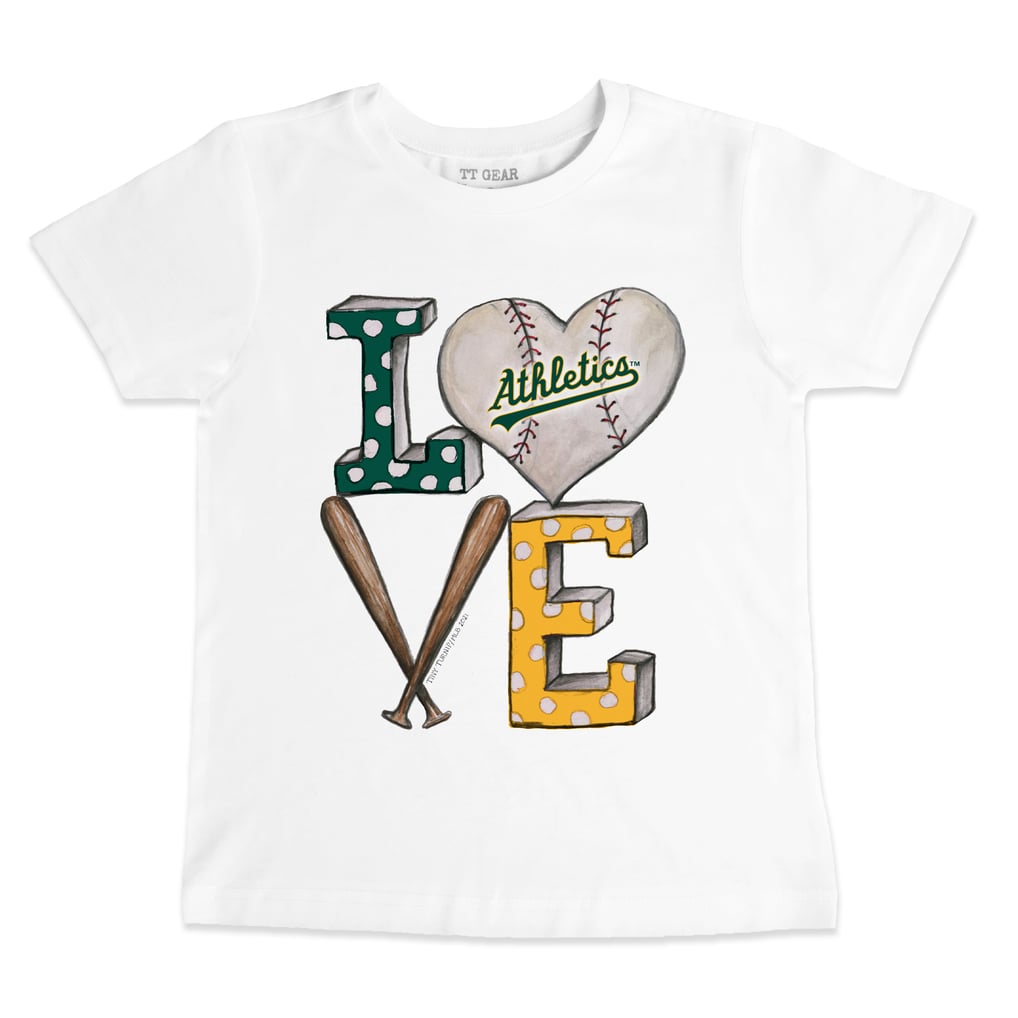 Athletics Tiny Turnip Youth Baseball Love T-Shirt - White