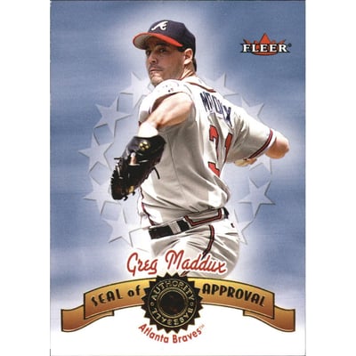 2001 Fleer Authority Seal of Approval #9 Greg Maddux