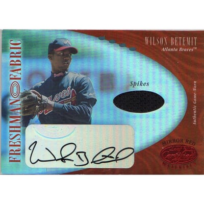 2001 Leaf Certified Materials Mirror Red #156 Wilson Betemit FF Spikes AU