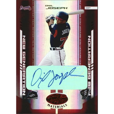 2004 Leaf Certified Materials Mirror Autograph Red #246 Onil Joseph NG/200