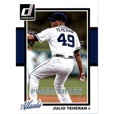 2014 Donruss Press Proofs Gold #265 Julio Teheran