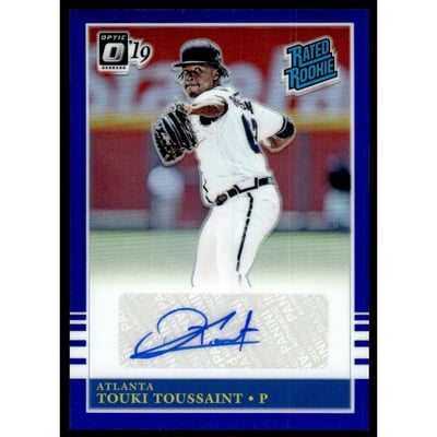 2019 Donruss Optic Rated Rookies '85 Retro Signatures Blue #8 Touki Toussaint/50