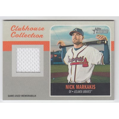 2019 Topps Heritage Clubhouse Collection Relics #CCRNM Nick Markakis