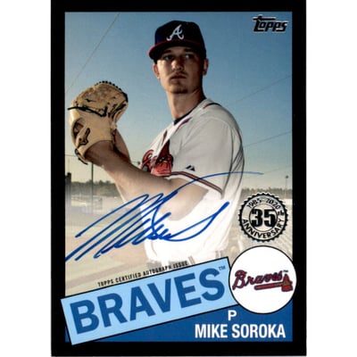 2020 Topps '85 Topps Autographs Black #85AMSO Mike Soroka/199