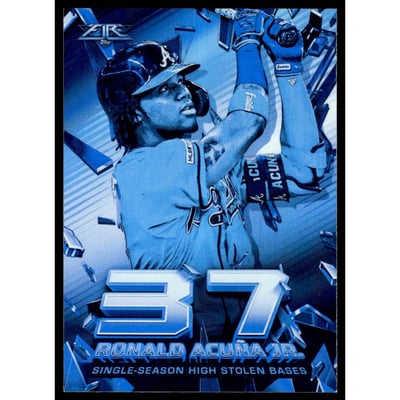 2020 Topps Fire Shattering Stats Blue Chip #SS2 Ronald Acuna Jr.