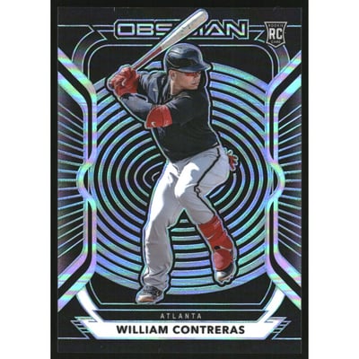 2021 Panini Obsidian Electric Etch Carolina Blue #48 William Contreras