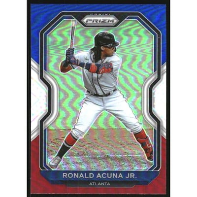 2021 Panini Prizm Prizms Red White and Blue #7 Ronald Acuna Jr.