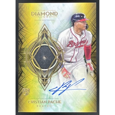 2021 Topps Diamond Icons Diamond Rough Relics Gold Cristian Pache RC Auto 1/1
