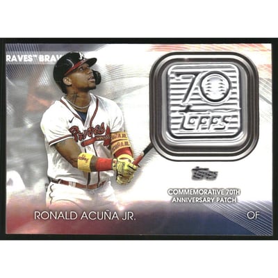 2021 Topps Update 70th Anniversary Logo Patches #T70PRA Ronald Acuna Jr.