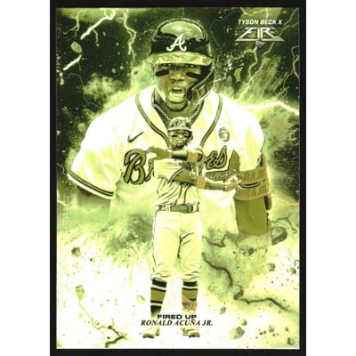 2022 Topps Fire Fired Up Gold Minted #FIU3 Ronald Acuna Jr.