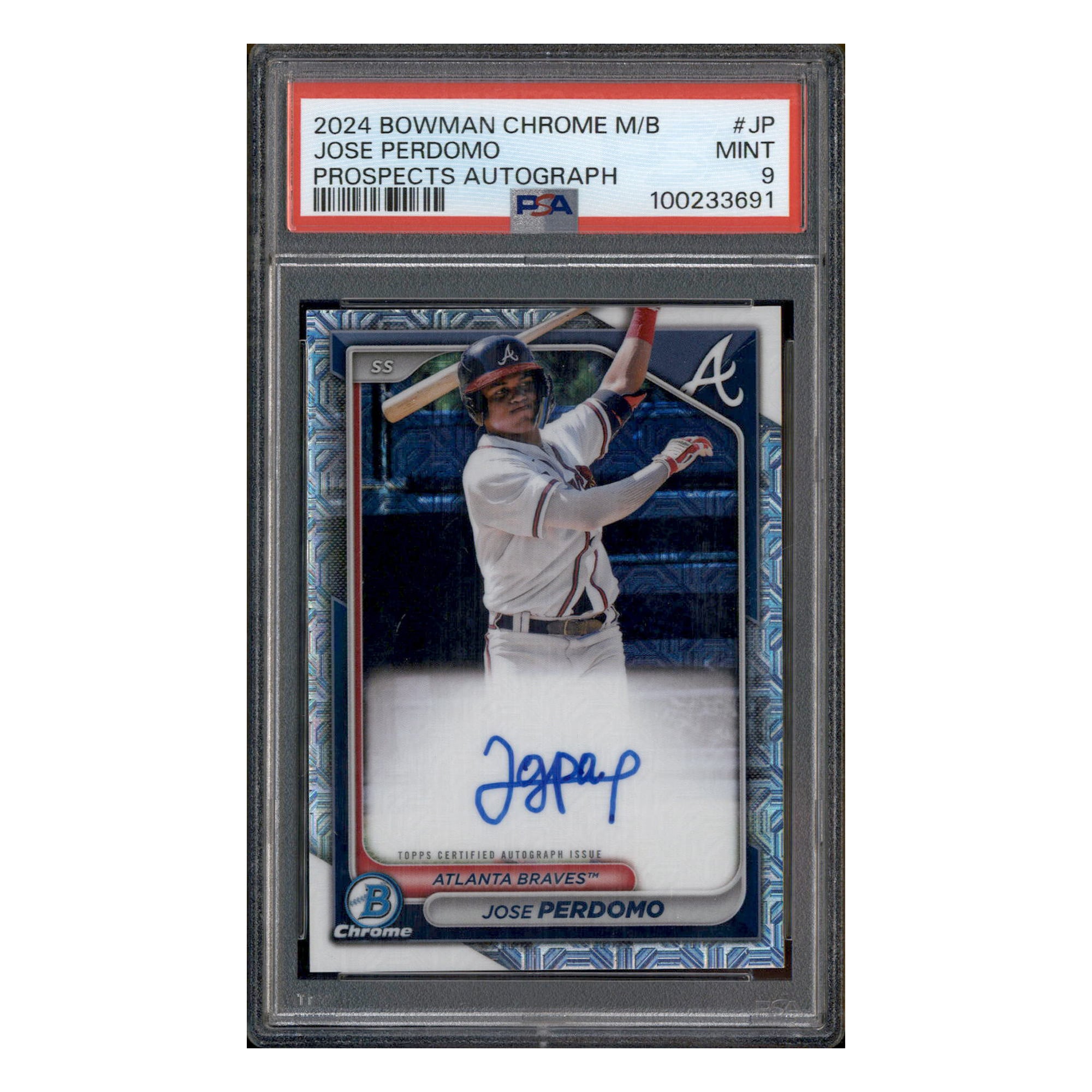 2024 Bowman Chrome Mega Box Autograph Jose Perdomo Auto PSA 9