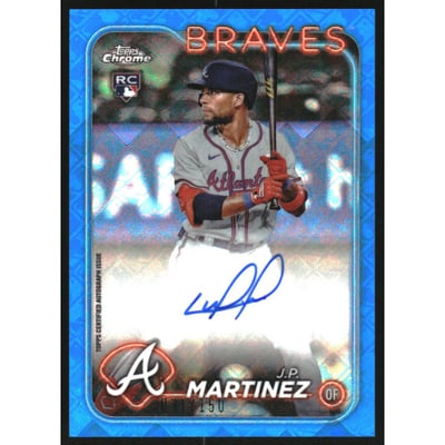 2024 Topps Chrome Logofractor Autographs Blue Refractors #RCAJM J.P. Martinez