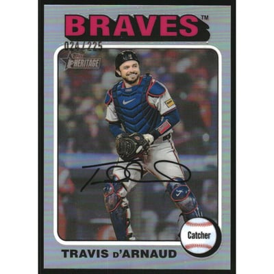 2024 Topps Heritage Chrome Silver Refractors #648 Travis d'Arnaud HN/225