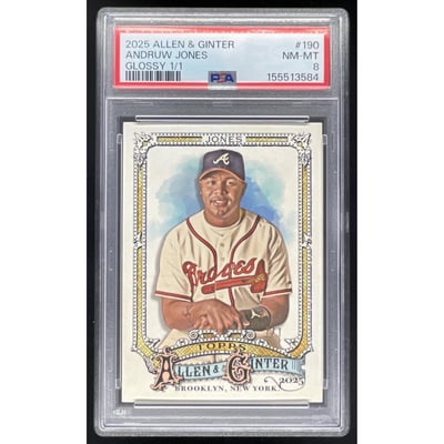 2025 Topps Allen & Ginter Glossy #190 Andruw Jones 1/1 PSA 8