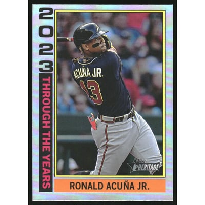 2025 Topps Heritage Through the Years Holographic #TTY24 Ronald Acuna Jr.