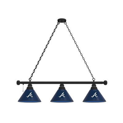 Atlanta Braves 3-Shade Billiard Light with Black Fixture