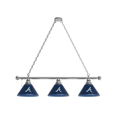 Atlanta Braves 3-Shade Billiard Light with Chrome Fixture