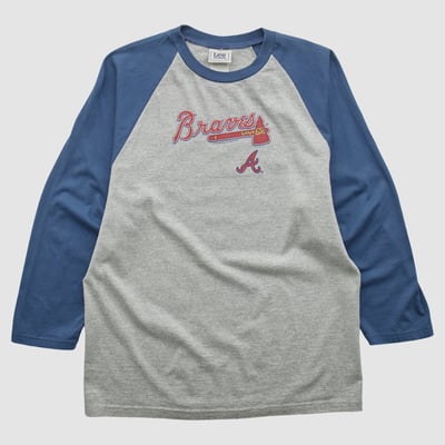 Atlanta Braves Lee Apparel 2000s Long Sleeve T-shirt - Heather Gray - M by Fanatics Real Vintage
