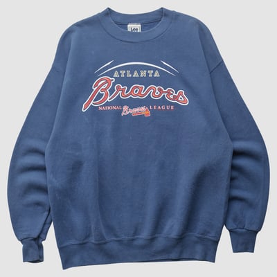 Atlanta Braves Lee Apparel 2000s Pullover Sweatshirt - Navy - L by Fanatics Real Vintage