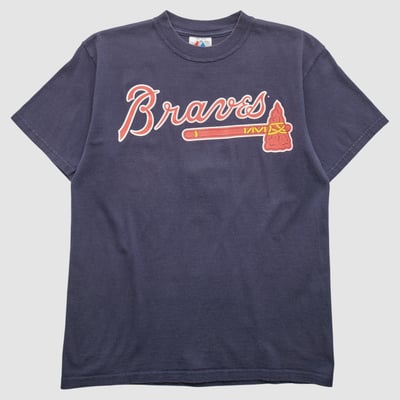 Atlanta Braves Majestic 2000s T-shirt - Navy - S by Fanatics Real Vintage