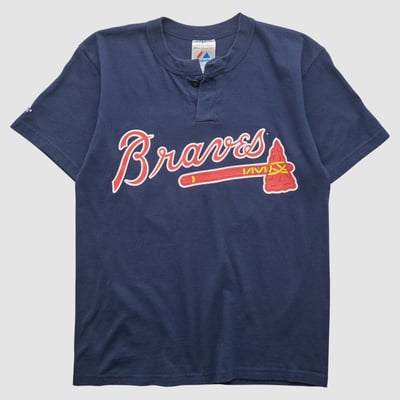 Atlanta Braves Majestic 2000s T-shirt - Navy - XS by Fanatics Real Vintage