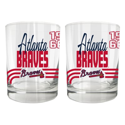 Atlanta Braves Two-Piece 12oz. Heritage Rocks Glass Set